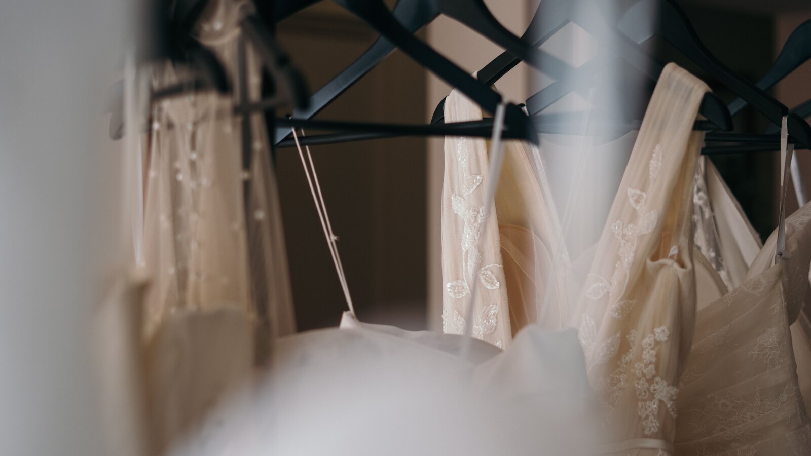 Bridal boutique interior with cream walls and tall windows
